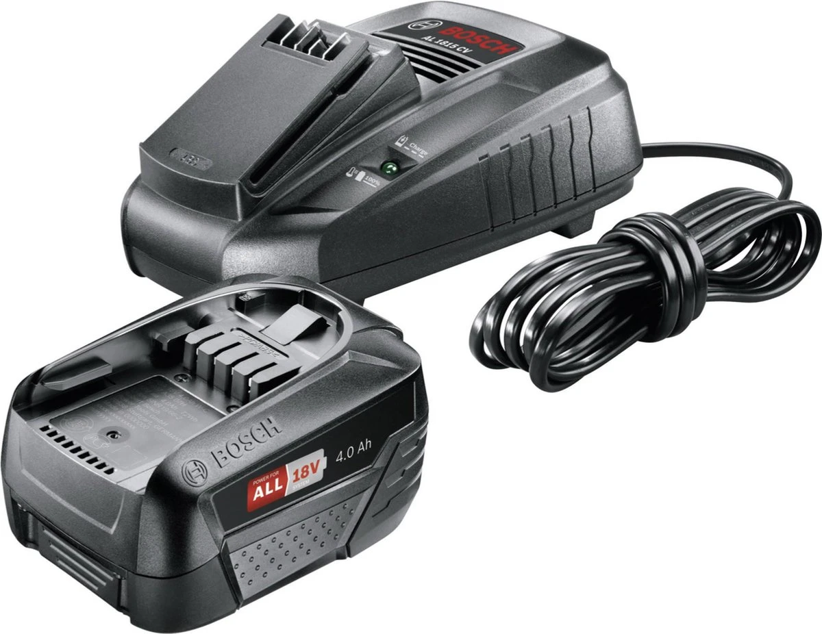 Bosch 18 V Accu En Lader Starterset - 18V - 4.0 Ah + AL 1830 Lader 1 Bosch 18 V Accu En Lader Starterset - 18V - 4.0 Ah + AL 1830 Lader