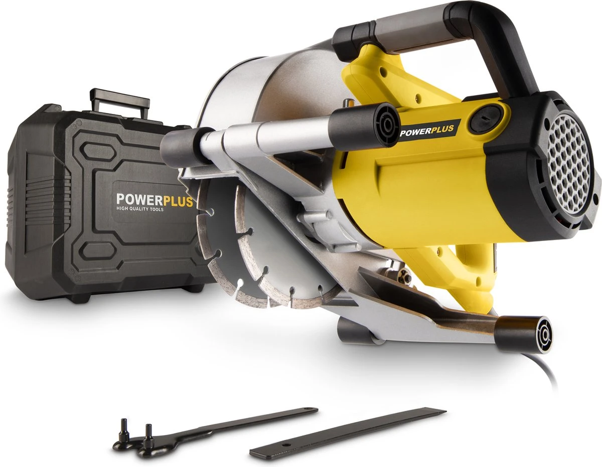 Powerplus POWX0650 Muurfrees - Sleufmachine - Sleuvenfrees - 1800W - 2x Ø150mm - Softstart - Zaagbladen Verstelbaar - Incl. Gereedschapskoffer, 2 Diamantzaagbladen En Stofzuigadaptor 1 Powerplus POWX0650 Muurfrees - Sleufmachine - Sleuvenfrees - 1800W - 2x Ø150mm - Softstart - Zaagbladen Verstelbaar - Incl. Gereedschapskoffer, 2 Diamantzaagbladen En Stofzuigadaptor