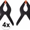 PROPLUS 4x Kunststof Lijmklemmen / Marktklemmen - 16 Cm - Veerklemmen / Marktklem
