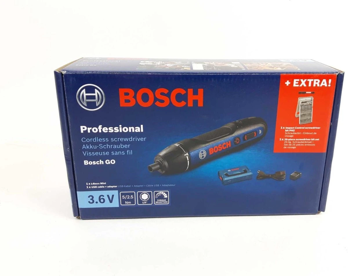 Bosch Professional Go Schroefmachine - 3.6V Accu - 5Nm - 1/4" - Incl. 25-delige Bitset In Koffer 6 Bosch Professional Go Schroefmachine - 3.6V Accu - 5Nm - 1/4" - Incl. 25-delige Bitset In Koffer - Afbeelding 6
