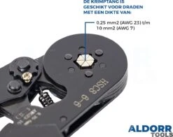ALDORR Adereindhulstang Zeskante Persing - Krimptang - 0,25 Tot 6 Mm2 (AWG 23 Tot 10) -Makita || Merkloos || Stanley Verkoopwinkel 1200x952 5