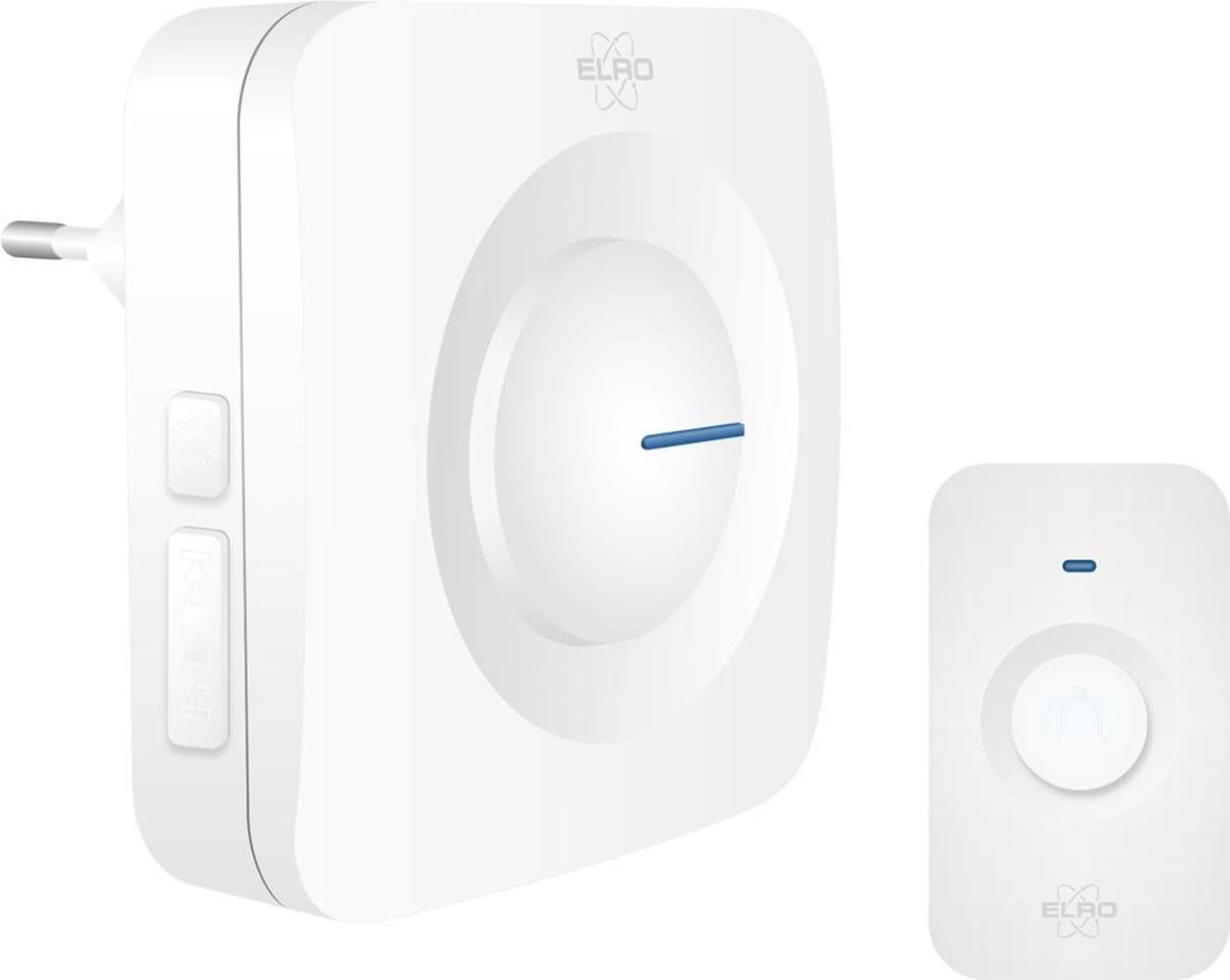ELRO DB3000 Draadloze Deurbel Set – Plug-in Ontvanger - Bereik 300 Meter - IP65 Waterdicht - 64 Melodieën - Wit 1 ELRO DB3000 Draadloze Deurbel Set – Plug-in Ontvanger - Bereik 300 Meter - IP65 Waterdicht - 64 Melodieën - Wit