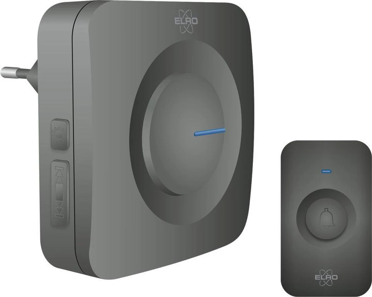 ELRO DB3000 Draadloze Deurbel Set – Plug-in Ontvanger - Bereik 300 Meter - IP65 Waterdicht - 64 Melodieën - Zwart 1 ELRO DB3000 Draadloze Deurbel Set – Plug-in Ontvanger - Bereik 300 Meter - IP65 Waterdicht - 64 Melodieën - Zwart