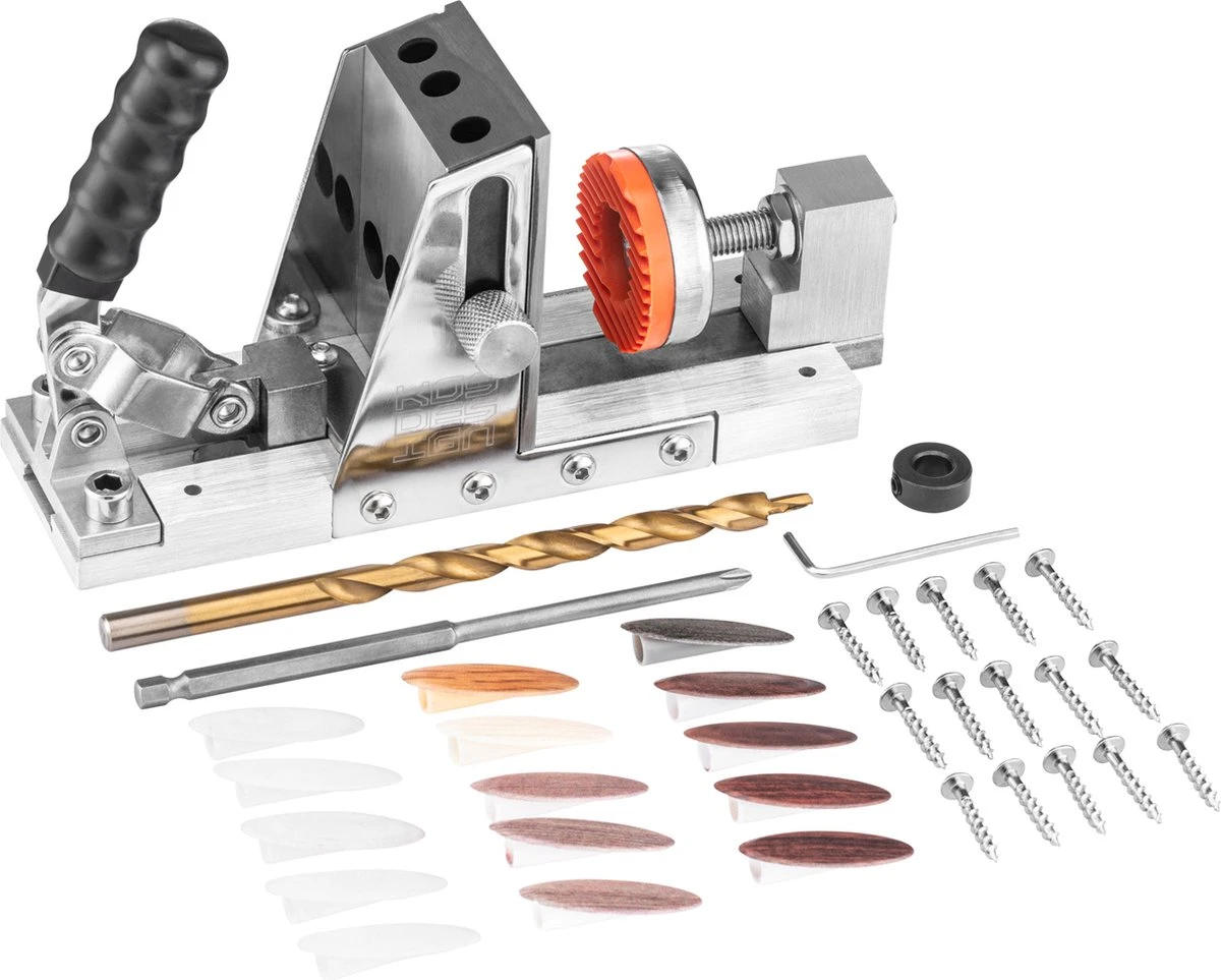 Pocket Hole Jig - Boormal - Hout Blind Verbinden - Volledig Van Metaal - Onzichtbare Verbinding - Kos Design 3 Pocket Hole Jig - Boormal - Hout Blind Verbinden - Volledig Van Metaal - Onzichtbare Verbinding - Kos Design - Afbeelding 3