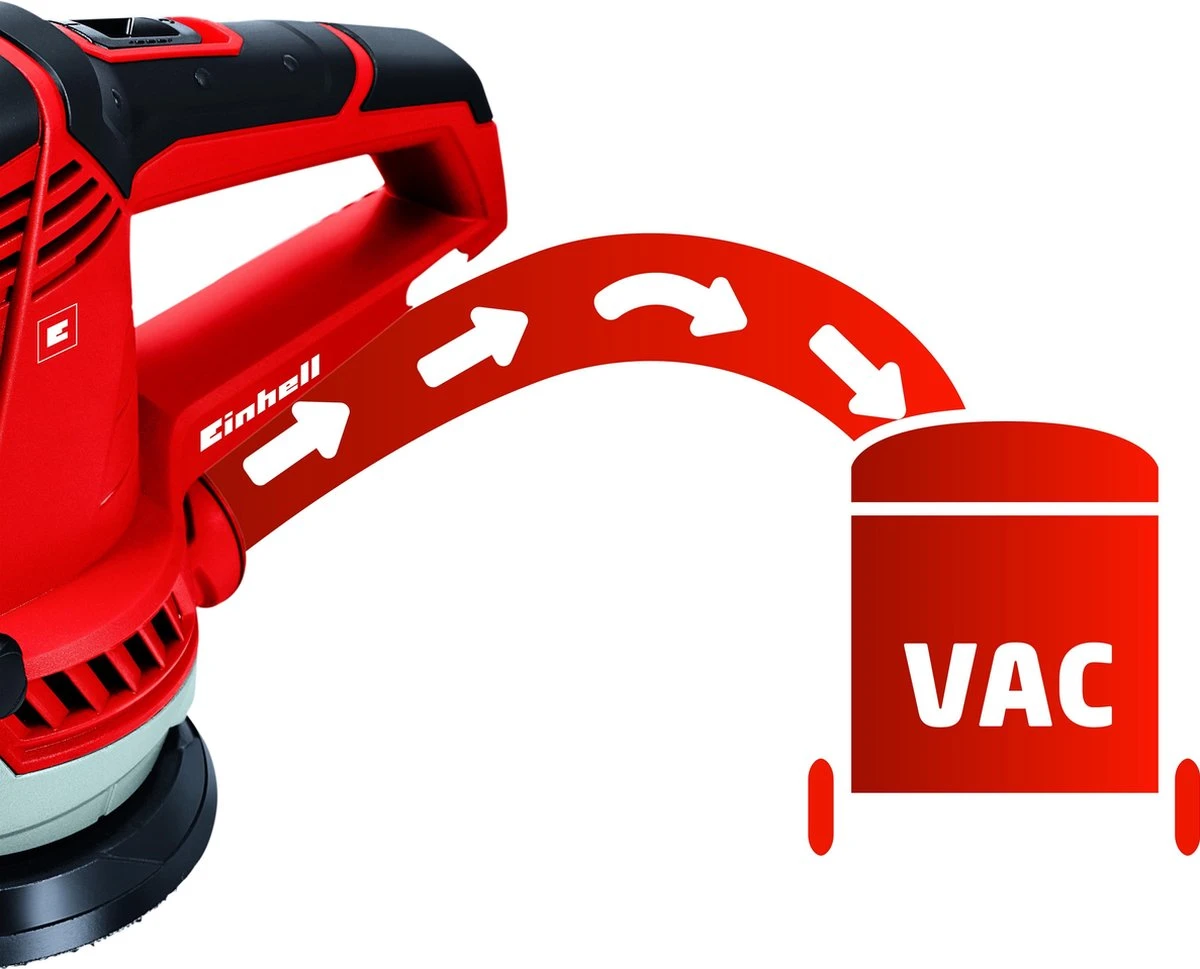 Einhell Excentrische Schuurmachine TE-RS 40 E (400 W - Schuurschijf Ø 125 Mm - Snelheidsregeling - Stofopvangbak En Zuigadapter - Koffer) 5 Einhell Excentrische Schuurmachine TE-RS 40 E (400 W - Schuurschijf Ø 125 Mm - Snelheidsregeling - Stofopvangbak En Zuigadapter - Koffer) - Afbeelding 5