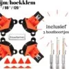 Houtklem Set 4 St 60/90/120 Graden-Lijmklem-Haakse Klemmen-Houtgereedschap-Toolsformen-inclusief 3 Houtboortjes