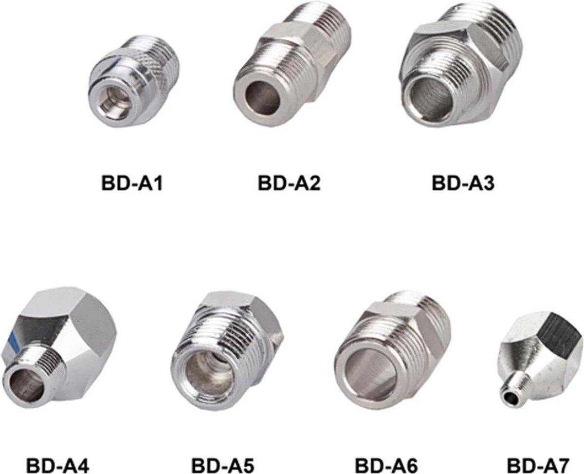 Fengda Airbrush-adapter 7-delige Slangadapterset Airbrush-connector Met Schroefdraad Voor Het Aansluiten Van Airbrush En Luchtcompressor 1 Fengda Airbrush-adapter 7-delige Slangadapterset Airbrush-connector Met Schroefdraad Voor Het Aansluiten Van Airbrush En Luchtcompressor