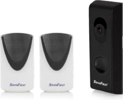 SecuFirst DID701BB+ Slimme Wifi Deurbel Met Camera Met 2 Draadloze Gongen Zwart - 1080P