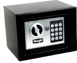 IBright Elektronische Kluis Met Cijferslot - Incl 2 Noodsleutels En Bevestigingsmateriaal- Kluisje - Zwart - 230x170x170