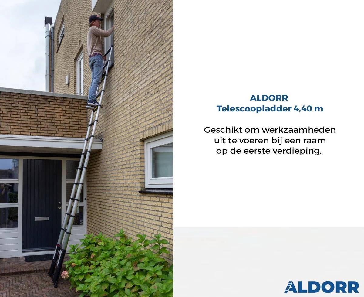 ALDORR Home - Telescoopladder 4,40 Meter - Met Stabilisatievoet En Soft Closing 8 ALDORR Home - Telescoopladder 4,40 Meter - Met Stabilisatievoet En Soft Closing - Afbeelding 8