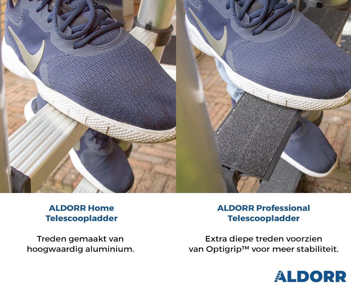 ALDORR Professional - Telescoopladder 4,40 Meter - Met Optigrip™ En Extra Brede Treden 9 ALDORR Professional - Telescoopladder 4,40 Meter - Met Optigrip™ En Extra Brede Treden - Afbeelding 9