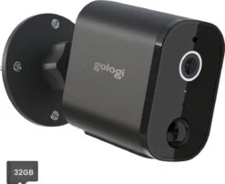 Gologi Draadloze Camera Op Accu - Beveiligingscamera - Met Nachtzicht - Wifi Camera - Security Camera - Oplaadbaar - Nederlandstalige App - 32GB SD-kaart - Zwart