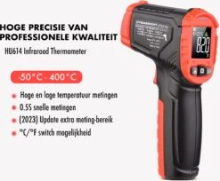 DynaBright Digitale Infrarood Thermometer - Bereik -50 T/m +400 °C - Incl. Batterijen - IR Thermometer - Warmtemeter -Makita || Merkloos || Stanley Verkoopwinkel 1200x992