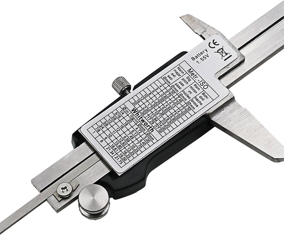 Professionele Digitale Schuifmaat | Zware Kwaliteit | 0 - 150mm | RVS | Nauwkeurige Metingen | In Opbergbox | Batterij | Handleiding | 6 Professionele Digitale Schuifmaat | Zware Kwaliteit | 0 - 150mm | RVS | Nauwkeurige Metingen | In Opbergbox | Batterij | Handleiding | - Afbeelding 6