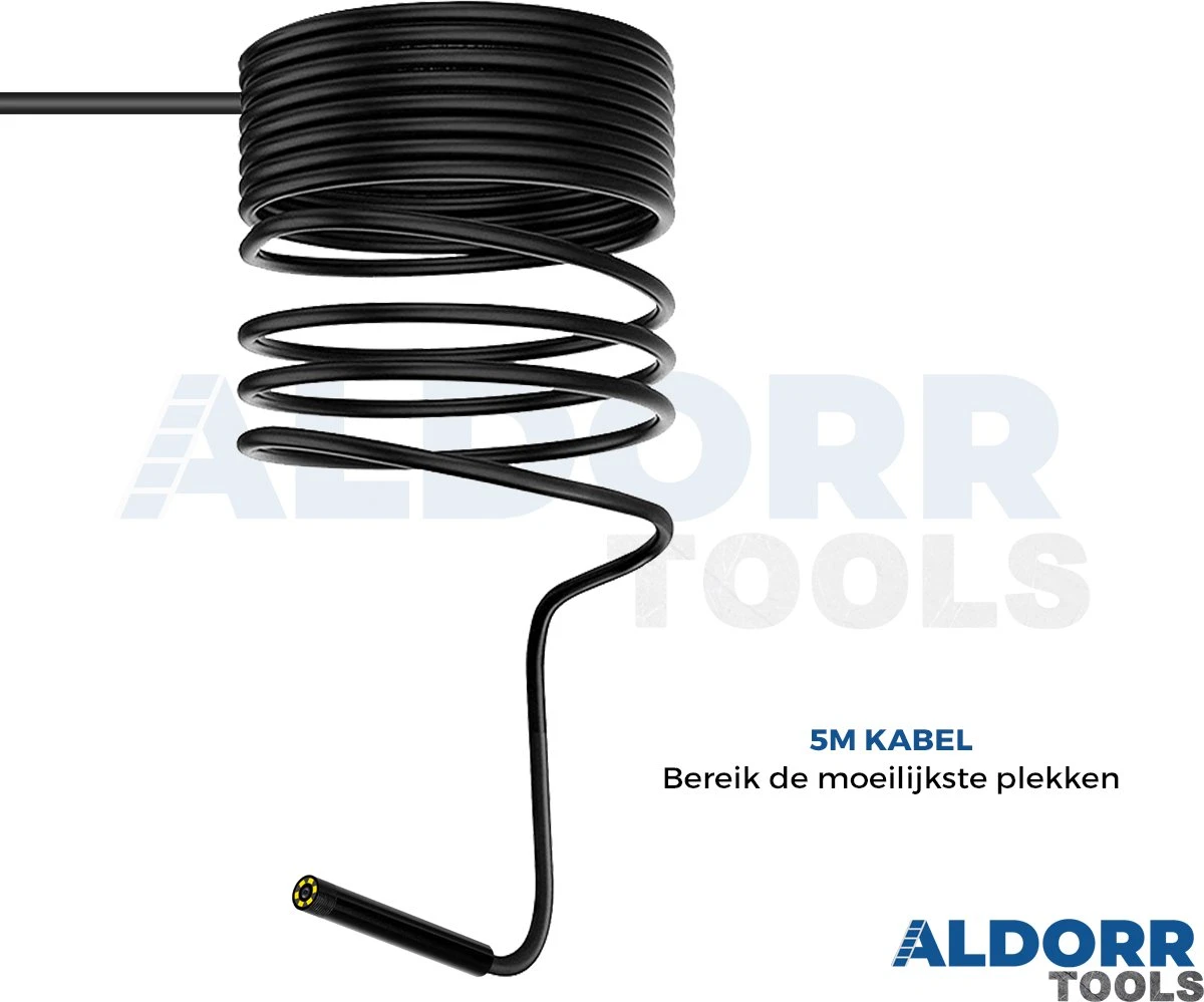 ALDORR Tools - Inspectiecamera 5M - Android/IOS - IP68 Waterdicht - 1080P HD - Endoscoop - Inspecteren Met Telefoon 8 ALDORR Tools - Inspectiecamera 5M - Android/IOS - IP68 Waterdicht - 1080P HD - Endoscoop - Inspecteren Met Telefoon - Afbeelding 8