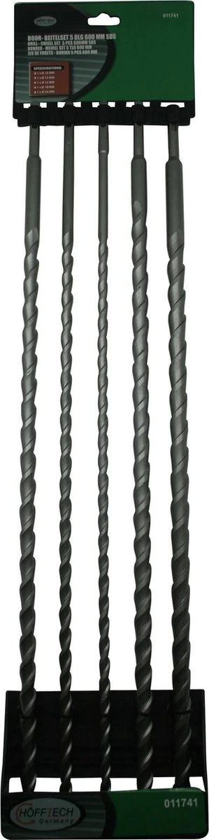 Hofftech SDS+ Borenset 600 Mm 10 - 12 - 16 - 18 & 20 Mm - Sds Plus 2 Hofftech SDS+ Borenset 600 Mm 10 - 12 - 16 - 18 & 20 Mm - Sds Plus - Afbeelding 2