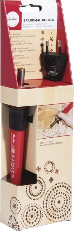 Rayher Houtbrander Set – 9 Delig – Pyrografie – Soldeerbout – Soldeerset – Houtgraveerpen – Houtbewerking – Hobby – Hout Graveer Pen