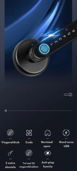 Premium Slim Deurslot – Deurslot Met Vingerafdruk - Elektrisch Deurslot – Slimme Deurklink – Deurklink Vingerafdruk - Deurslot Met Code - Smartlock -Makita || Merkloos || Stanley Verkoopwinkel 542x1200 1
