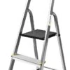 Panthera Huishoudtrap - Keukentrap 3 Treden - Aluminium - Max Werkhoogte: 2.56 Meter - Voor Particulier En Professioneel Gebruik