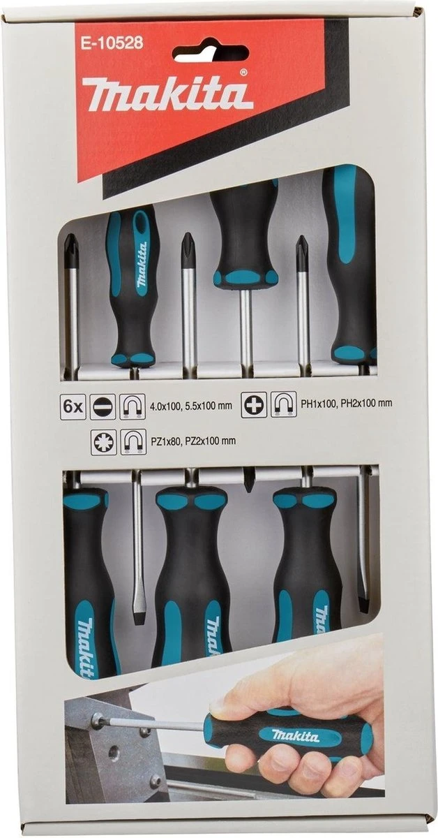 Makita E-10528 Schroevendraaierset 6-delig SL4 / SL5,5 / PH1 / PH2 / PZ1 / PZ2 2 Makita E-10528 Schroevendraaierset 6-delig SL4 / SL5,5 / PH1 / PH2 / PZ1 / PZ2 - Afbeelding 2