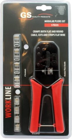 GS Krimptang Geïsoleerd - UTP Tang - Adereindhulstang - Perstang - Incl. 8 UTP-connectoren 7 GS Krimptang Geïsoleerd - UTP Tang - Adereindhulstang - Perstang - Incl. 8 UTP-connectoren -Makita || Merkloos || Stanley Verkoopwinkel 629x1200