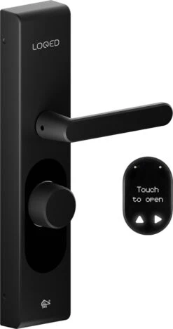 LOQED Touch Smart Lock - Slim Deurslot - Met Smart Home Integratie - Bridge, Cilinder & Codetoegang - Zwart