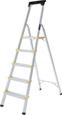 Panthera Huishoudtrap - Keukentrap 5 Treden - Aluminium - Max Werkhoogte: 2.96 Meter - Voor Particulier En Professioneel Gebruik 19 Panthera Huishoudtrap - Keukentrap 5 Treden - Aluminium - Max Werkhoogte: 2.96 Meter - Voor Particulier En Professioneel Gebruik -Makita || Merkloos || Stanley Verkoopwinkel 653x1200 3