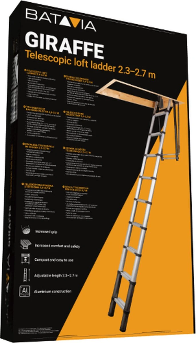 Giraffe® Telescopische Vlizotrap / Zoldertrap Van 2.30 - 2.70 Meter 8 Giraffe® Telescopische Vlizotrap / Zoldertrap Van 2.30 - 2.70 Meter - Afbeelding 8