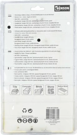 Benson Beitelset SDS Plus - SDS+ T.b.v. Steen - Tegels En Beton - 4 Delig -Makita || Merkloos || Stanley Verkoopwinkel 685x1200 6