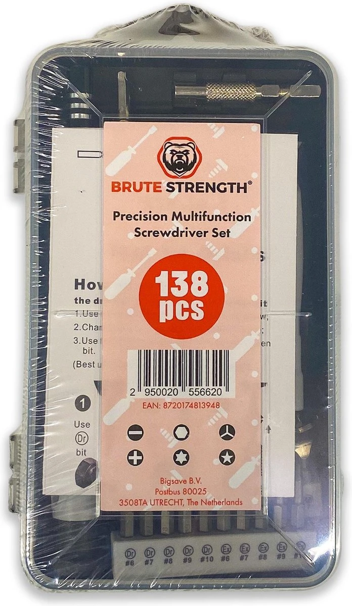 Brute Strength - 138 Delige Precisie Schroevendraaierset Magnetisch - Universeel - Magnetisch - Gereedschapset- Schroevendraaiers - Bitset Met Torx - Cadeau Voor Man 12 Brute Strength - 138 Delige Precisie Schroevendraaierset Magnetisch - Universeel - Magnetisch - Gereedschapset- Schroevendraaiers - Bitset Met Torx - Cadeau Voor Man - Afbeelding 12