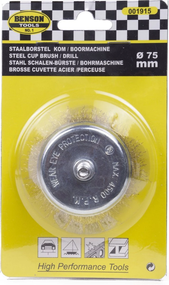 Benson Draadborstel - Komborstel 75 Mm T.b.v. Boormachine 8 Benson Draadborstel - Komborstel 75 Mm T.b.v. Boormachine - Afbeelding 8