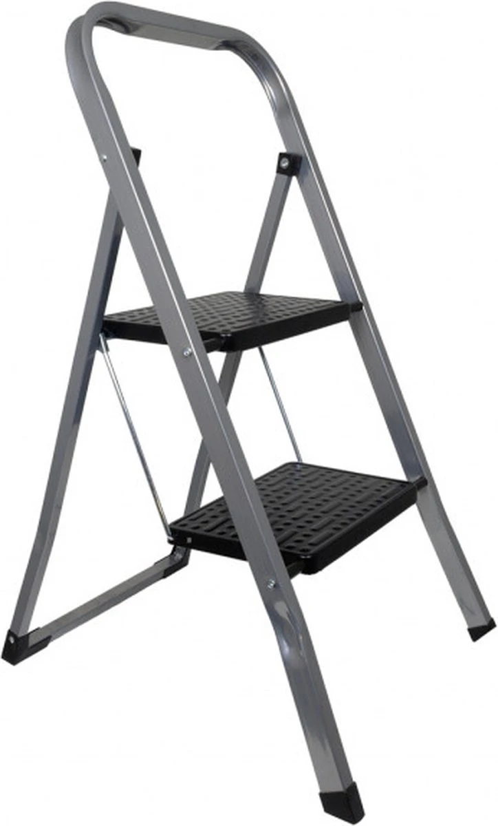 Borvat® | Keukentrap | Huishoudtrap | 2 Treden Staal | Keukentrap Inklapbaar Antislip 1 Borvat® | Keukentrap | Huishoudtrap | 2 Treden Staal | Keukentrap Inklapbaar Antislip