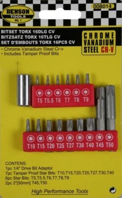 Benson Bitset Torx - Chroom Vanadium - 16 Delig -Makita || Merkloos || Stanley Verkoopwinkel 739x1200 4