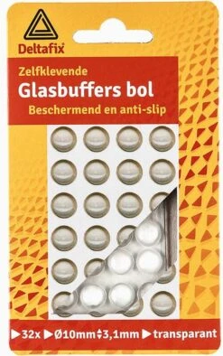 Deltafix - Zelfklevende Glasbuffers Bol - 32 Stuks - 10mmx3,1mm - Transparant - Beschermd & Anti-slip