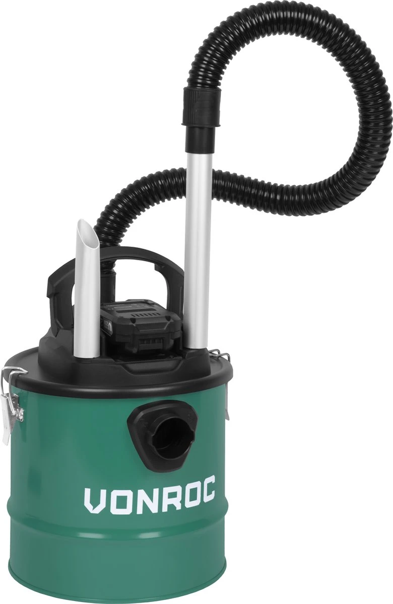 VONROC Accu Aszuiger VPower 20V – 12L Reservoir – HEPA-filter - Incl. 2.0Ah Accu En Snellader 2 VONROC Accu Aszuiger VPower 20V – 12L Reservoir – HEPA-filter - Incl. 2.0Ah Accu En Snellader - Afbeelding 2