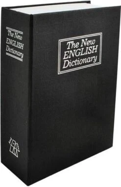 Merkloos Mini Geheime Boekkluis Geldkist - Boekenkluis - Verborgen Kluis Boek Met Sleutelslot - Metaal - Zwart