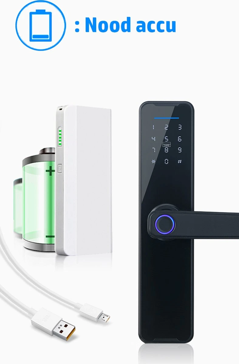 Merkloos Flient Smart Doorlock - Slimme Deurslot - Deurklink Met Vingerafdruk - Met APP & WiFi - BlueTooth - Kantoor Slot - Zwart - Anti Inbraak - TT LockApp 7 Merkloos Flient Smart Doorlock - Slimme Deurslot - Deurklink Met Vingerafdruk - Met APP & WiFi - BlueTooth - Kantoor Slot - Zwart - Anti Inbraak - TT LockApp - Afbeelding 7