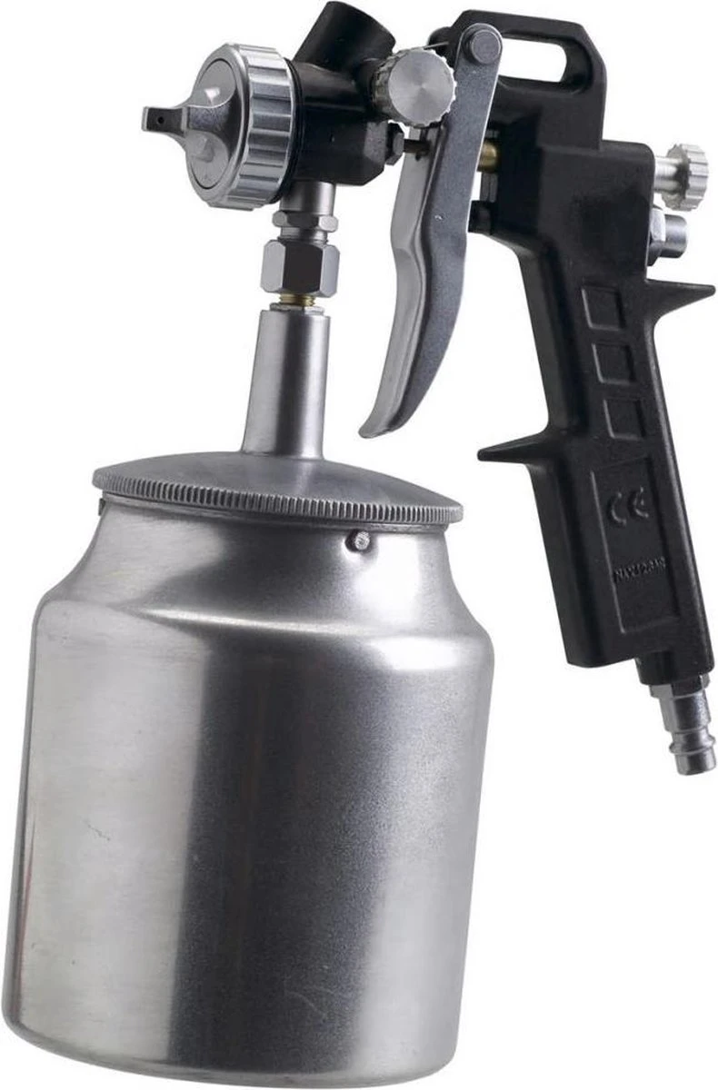 FERM Verfpistool Met Onderbeker – Pneumatisch - 750cc – Max. 6 Bar – Instelbare Spraytoevoer 1 FERM Verfpistool Met Onderbeker – Pneumatisch - 750cc – Max. 6 Bar – Instelbare Spraytoevoer