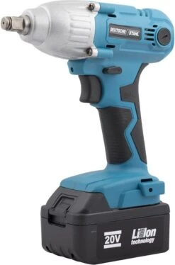 Deutsche Stahl Slagmoersleutel - Slagmoersleutel Met 2 Accu - Draadloos - Elektrische Moersleutel - Draadloos Slagschroevendraaier - Gereedschap - Impact Wrench Met LED - 20V - Incl. 4-delige Doppenset En Opbergkoffer - Blauw