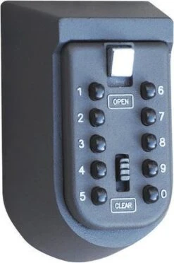 Merkloos Sleutelkluis Voor Binnen/buiten Met Code - Sleutelkastje Als Beste Getest - Ook Voor Thuiszorg - Zwart