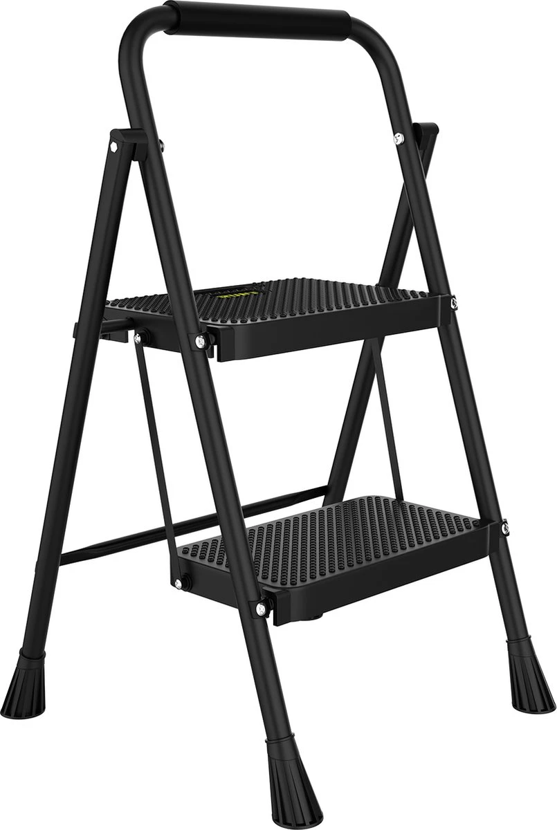 Rune Huishoudtrap 2 Treden - Inklapbare Anti-slip Keukentrap - Compact Design - 80 Cm Hoog - Zwart 1 Rune Huishoudtrap 2 Treden - Inklapbare Anti-slip Keukentrap - Compact Design - 80 Cm Hoog - Zwart