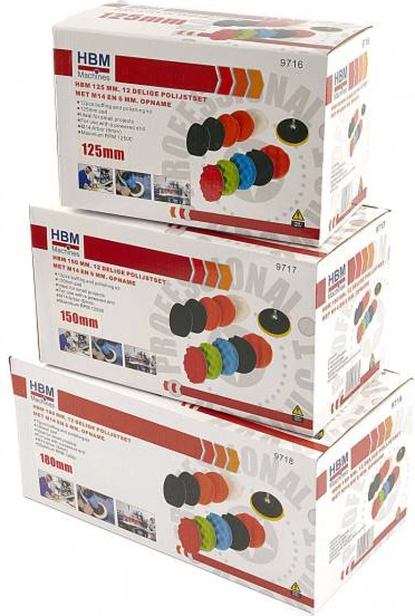 12 Delige 125 Mm Polijst Set Met M14 En 6 Mm Opname 2 12 Delige 125 Mm Polijst Set Met M14 En 6 Mm Opname - Afbeelding 2