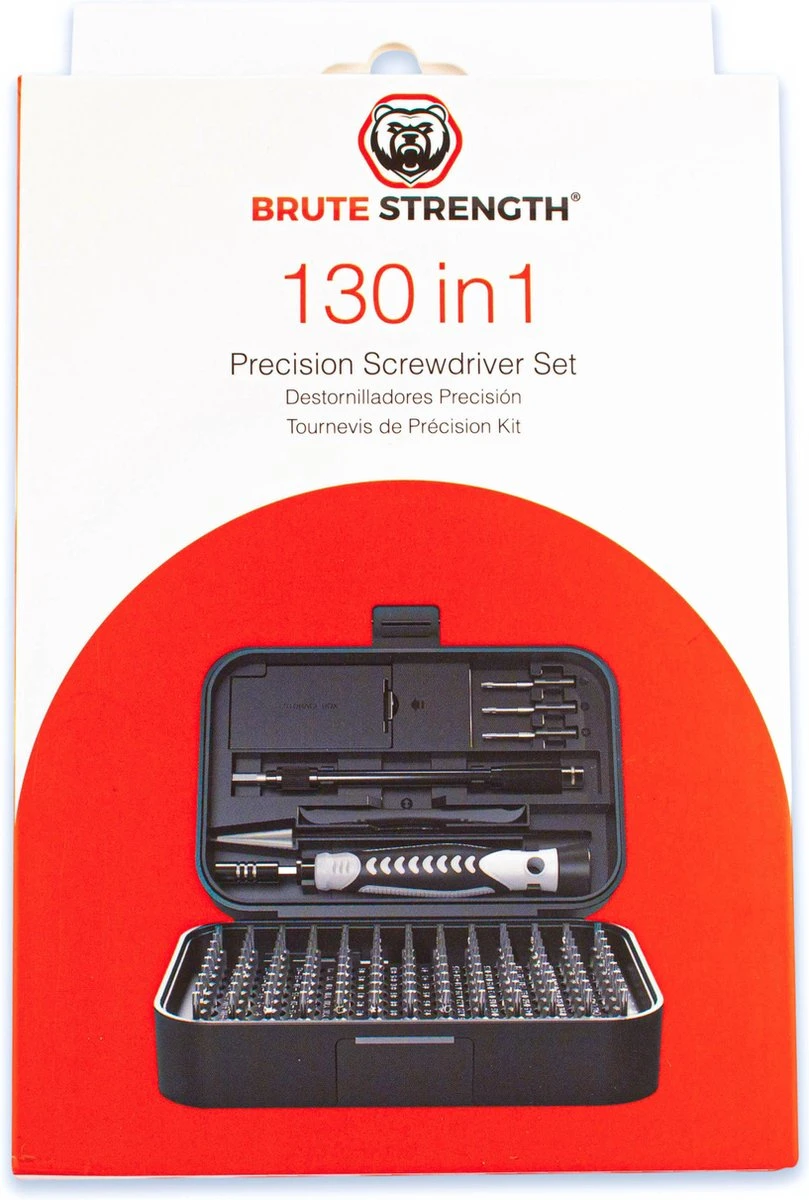 Brute Strength - Precisie Schroevendraaier Set - 130-delig - Universeel - Magnetisch - Gereedschapset- Schroevendraaiers - Bitset Met Torx - Cadeau Voor Man 4 Brute Strength - Precisie Schroevendraaier Set - 130-delig - Universeel - Magnetisch - Gereedschapset- Schroevendraaiers - Bitset Met Torx - Cadeau Voor Man - Afbeelding 4