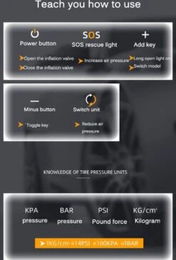 Auto Luchtcompressor, 150PSI Elektrische Draagbare Luchtpomp Mini Handheld Batterij Band Inflator 6000mAh Power Bank LED Noodverlichting Voor Auto Motor Fiets Bal -Makita || Merkloos || Stanley Verkoopwinkel 811x1200 1