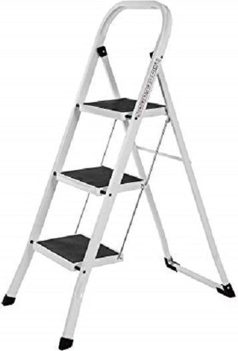 Songmics Nancy's Huishoudtrap - Huishoudladder Met 3 Treden - Inklapbaar - 150KG Draagvermogen 2 Songmics Nancy's Huishoudtrap - Huishoudladder Met 3 Treden - Inklapbaar - 150KG Draagvermogen - Afbeelding 2