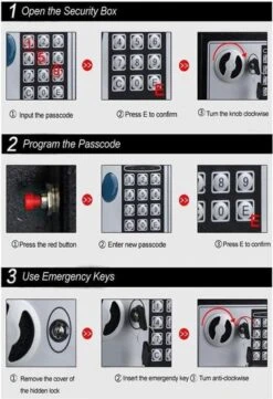 Profitect Kluisje Met Cijferslot, Kluis Elektronisch, Digitale Kluis Met Sleutelslot, Hotelkluisje Met 130db Alarm, Geldkistje Met Cijferslot -Makita || Merkloos || Stanley Verkoopwinkel 821x1200 1