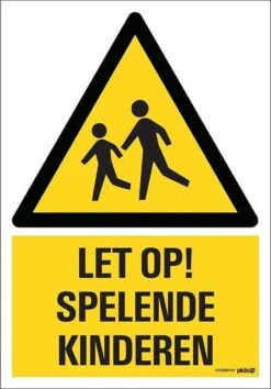 Pickup Bord 23x33 Cm Combinatie - Let Op Spelende Kinderen