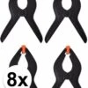 Merkloos 8x Zwarte Hobby Lijmklemmen 10 Cm - Marktkraam Klemmen/ Hobbyklemmen 8 Stuks