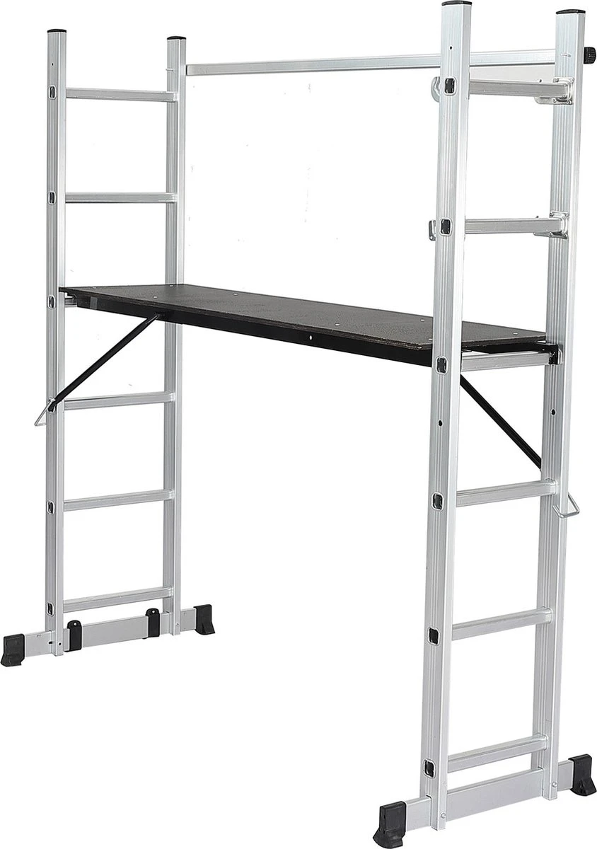 Jago - Steiger - Multifuncitionele Ladder - Ladderrek - Werkblad - Werkplatform - 4 In 1 10 Jago - Steiger - Multifuncitionele Ladder - Ladderrek - Werkblad - Werkplatform - 4 In 1 - Afbeelding 10