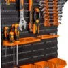 Handy - Wand Gereedschapshouder Voor In Garage Of Schuur - 2 Panelen - Met Toebehoren! - Gereedschapsorganizer - Gereedschapswand - Ophangsysteem - Gereedschapsbord